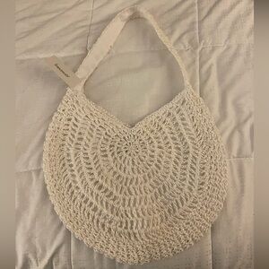 NWT White Crochet Shoulder Bag